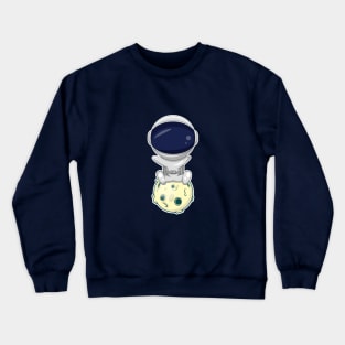 astronaut and moon Crewneck Sweatshirt